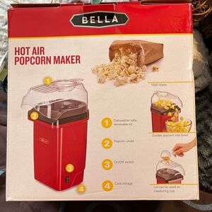 THE PERFECT GIFT is this BELLA AIR POPPING POPCORN MAKER COLOR:RED NEW IN BOX